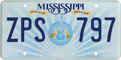 MS license plate ZPS797