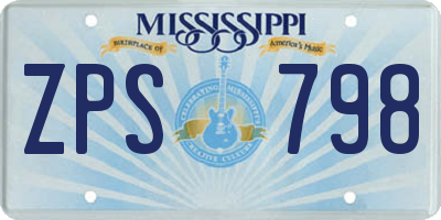 MS license plate ZPS798