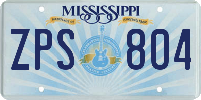 MS license plate ZPS804