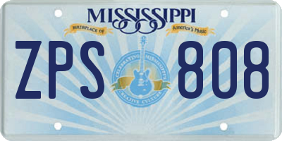 MS license plate ZPS808