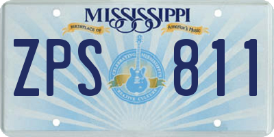 MS license plate ZPS811