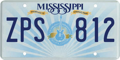MS license plate ZPS812