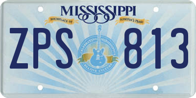 MS license plate ZPS813