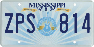 MS license plate ZPS814