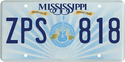 MS license plate ZPS818