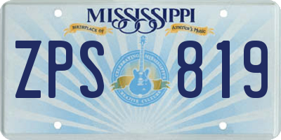 MS license plate ZPS819