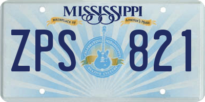 MS license plate ZPS821