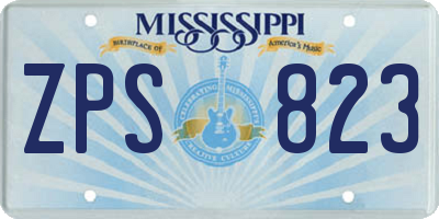 MS license plate ZPS823