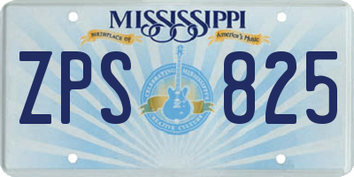 MS license plate ZPS825