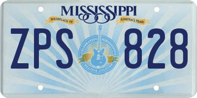 MS license plate ZPS828