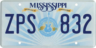 MS license plate ZPS832