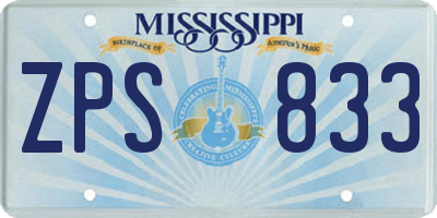 MS license plate ZPS833