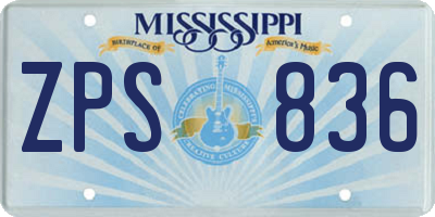 MS license plate ZPS836