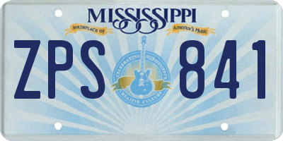 MS license plate ZPS841