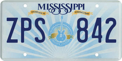 MS license plate ZPS842