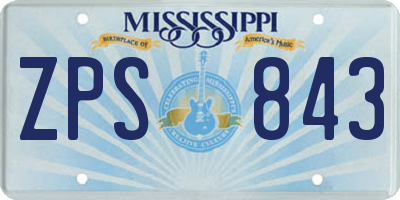 MS license plate ZPS843