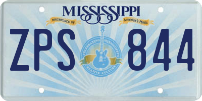 MS license plate ZPS844