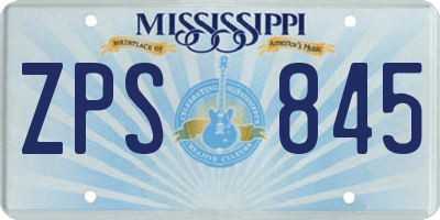 MS license plate ZPS845