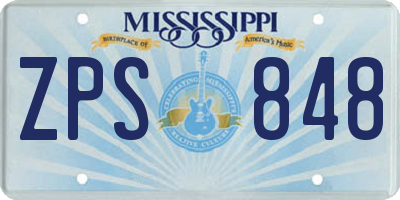 MS license plate ZPS848