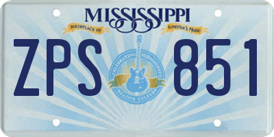 MS license plate ZPS851