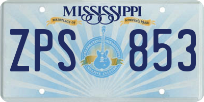 MS license plate ZPS853
