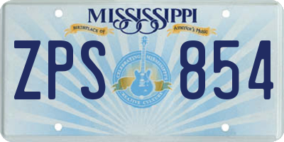 MS license plate ZPS854