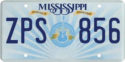 MS license plate ZPS856