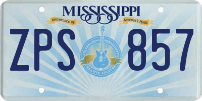 MS license plate ZPS857