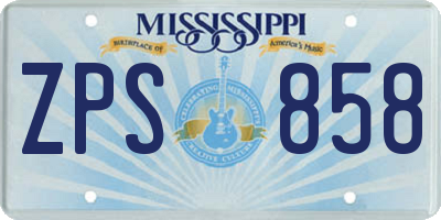 MS license plate ZPS858