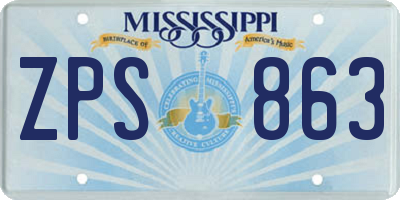 MS license plate ZPS863