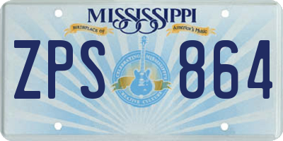 MS license plate ZPS864