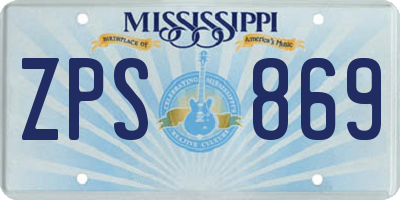 MS license plate ZPS869