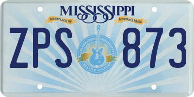 MS license plate ZPS873