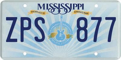 MS license plate ZPS877