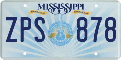 MS license plate ZPS878