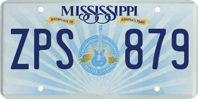 MS license plate ZPS879