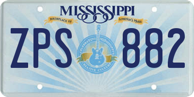 MS license plate ZPS882