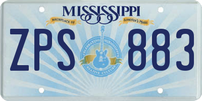 MS license plate ZPS883