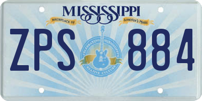 MS license plate ZPS884
