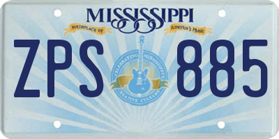 MS license plate ZPS885