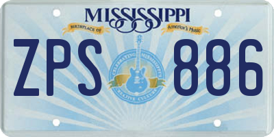 MS license plate ZPS886