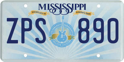 MS license plate ZPS890