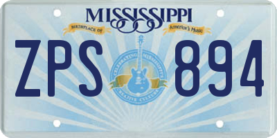 MS license plate ZPS894