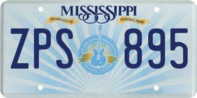MS license plate ZPS895