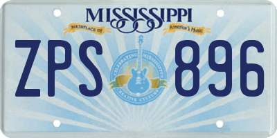 MS license plate ZPS896