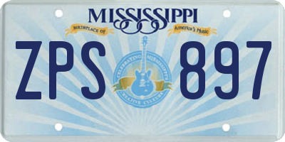 MS license plate ZPS897