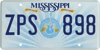 MS license plate ZPS898