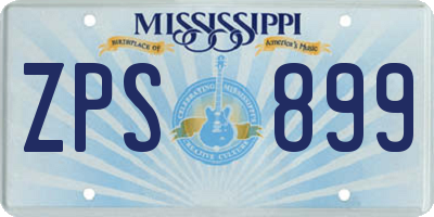 MS license plate ZPS899