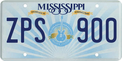 MS license plate ZPS900