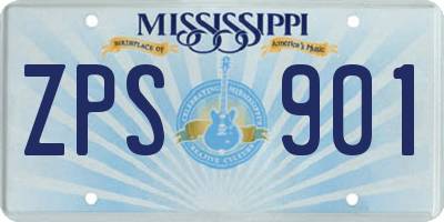 MS license plate ZPS901
